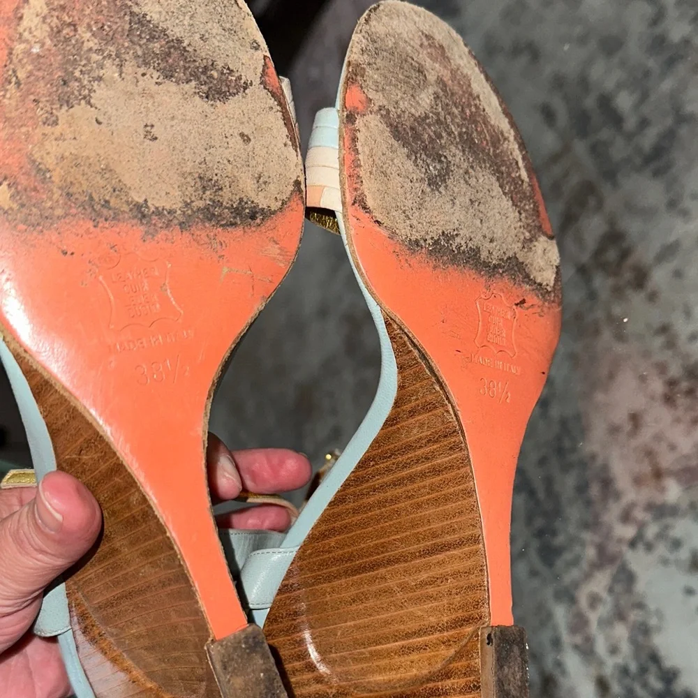 Vintage Fendi Woven Strap Wedge Sandals circa 2002‎ womens size 8.5 - Picture 6 of 6